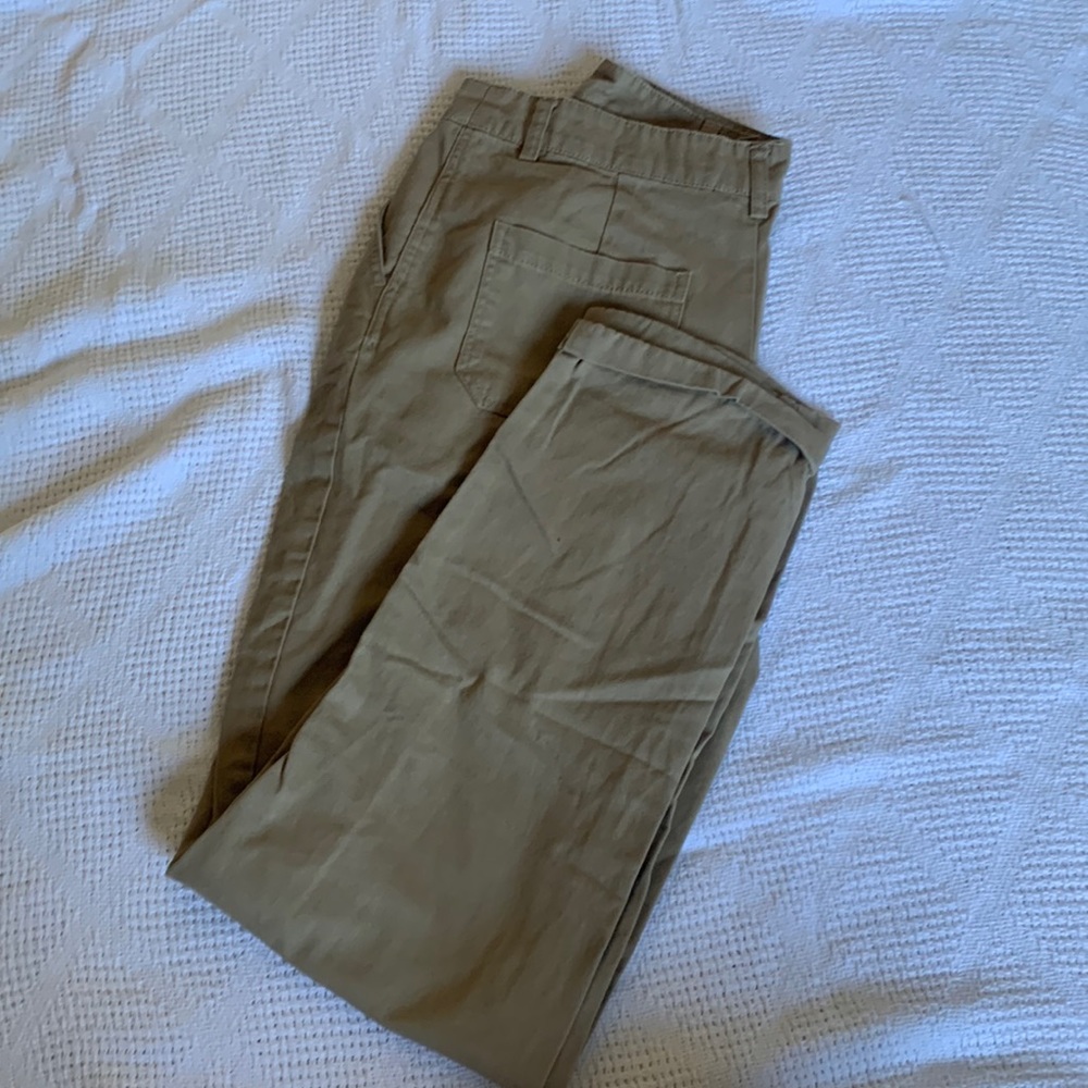 Khaki pants with rolled cuff